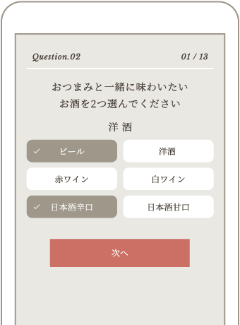 おつまみ診断に回答するの画像